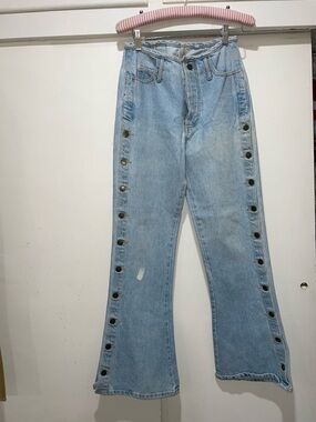 Paris Blues: denim light Blue Snap-Button Flared Women’s Jeans